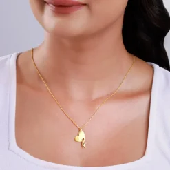 Golden Personalised Heart Initial Pendant