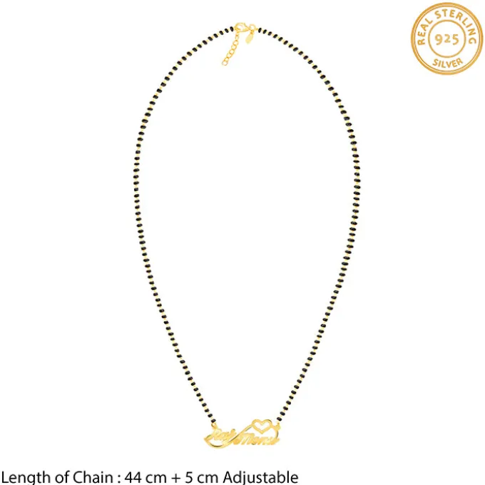 Golden Personalised Heart Name Mangalsutra