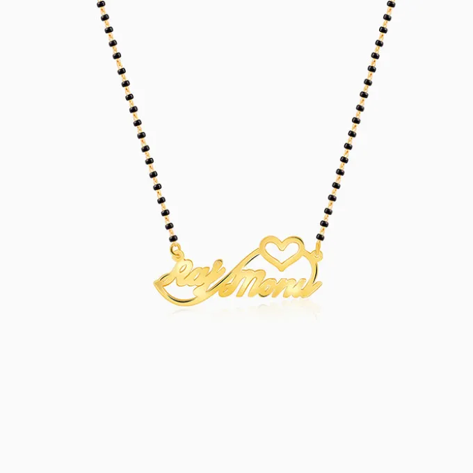 Golden Personalised Heart Name Mangalsutra