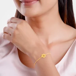 Golden Personalised Hexagon Initial Bracelet