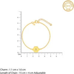 Golden Personalised Hexagon Initial Bracelet