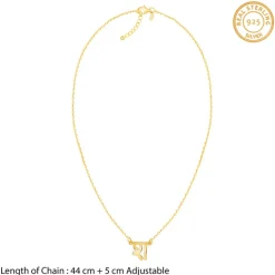 Golden Personalised Hindi Initial Evil Eye Necklace