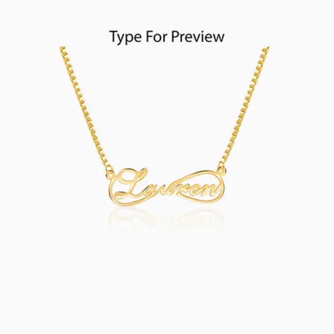 Golden Personalised Infinite Promises Pendant
