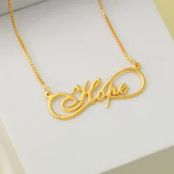 Golden Personalised Infinite Promises Pendant