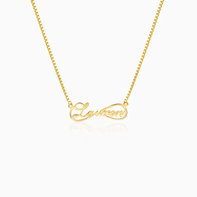 Golden Personalised Infinite Promises Pendant