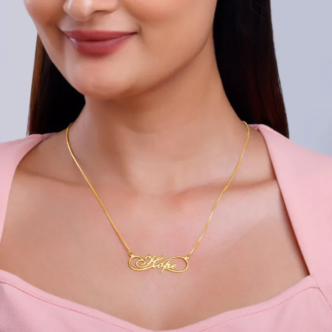 Golden Personalised Infinite Promises Pendant