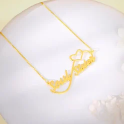 Golden Personalised Infinite Love Pendant