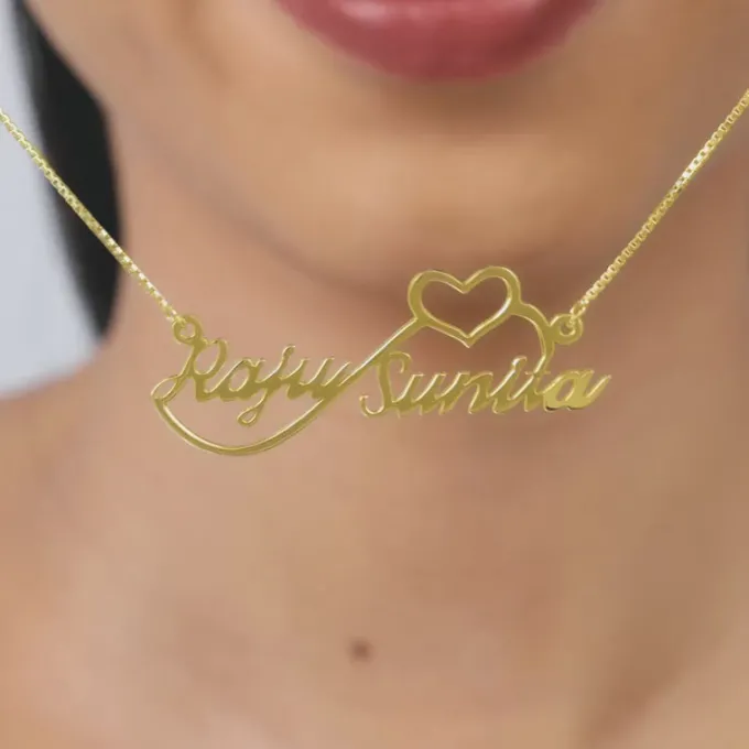 Golden Personalised Infinite Love Pendant