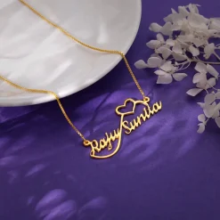 Golden Personalised Infinite Love Pendant