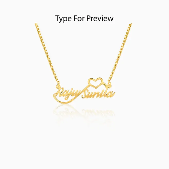 Golden Personalised Infinite Love Pendant