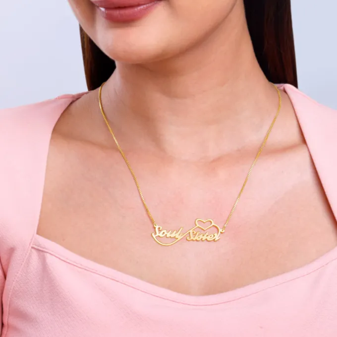 Golden Personalised Infinite Love Pendant