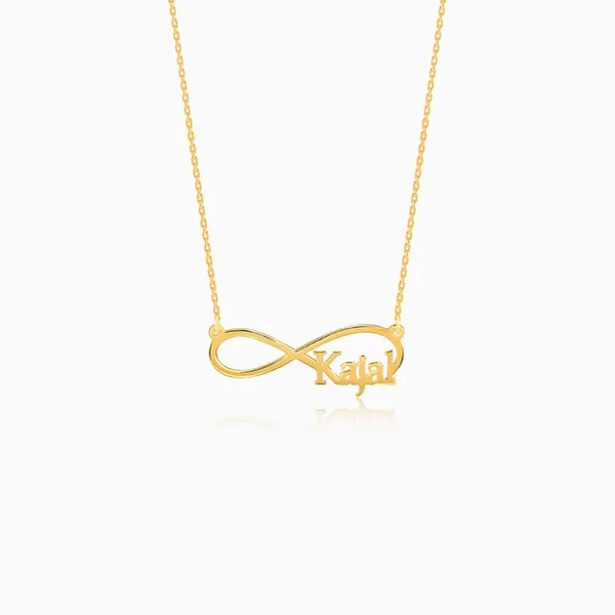 Golden Personalised Infinity Name Necklace