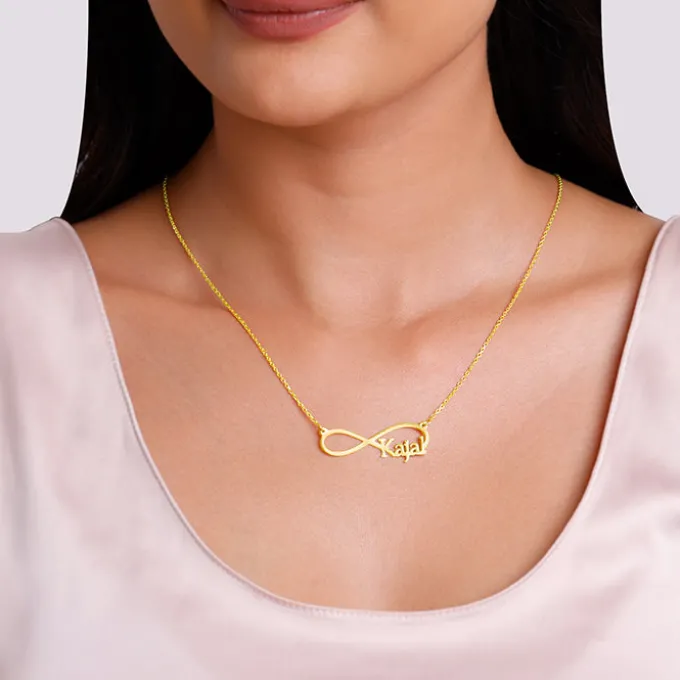 Golden Personalised Infinity Name Necklace