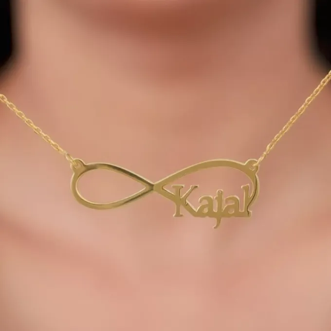 Golden Personalised Infinity Name Necklace