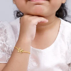 Golden Personalised Initial Kids Bracelet (2 - 8 Years)
