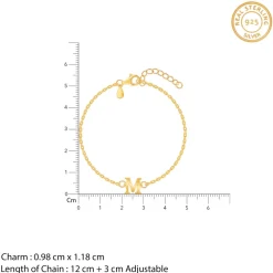 Golden Personalised Initial Kids Bracelet (2 - 8 Years)