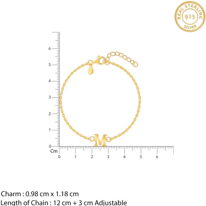 Golden Personalised Initial Kids Bracelet (2 - 8 Years)
