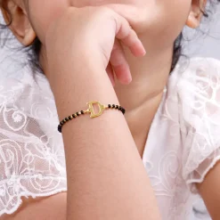 Golden Personalised Initial Nazariya Kids Bracelet (2 - 8 Years)