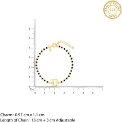 Golden Personalised Initial Nazariya Kids Bracelet (2 - 8 Years)