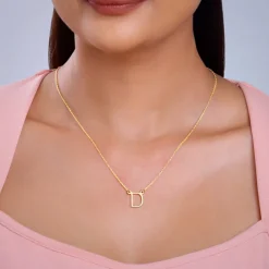 Golden Personalised Initial Necklace