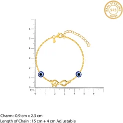 Golden Personalised Initial Nazar Bracelet