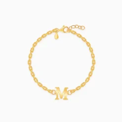 Golden Personalised Initial Kids Bracelet (0 - 2 Years)