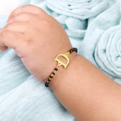Golden Personalised Initial Nazariya Kids Bracelet (0 - 2 Years)
