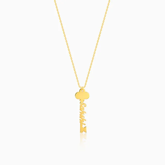 Golden Personalised Key Pendant