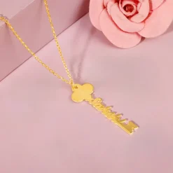 Golden Personalised Key Pendant