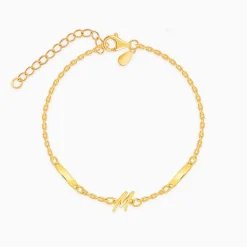 Golden Personalised Letter Charm Bracelet