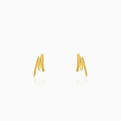 Golden Personalised Letter Stud Earrings