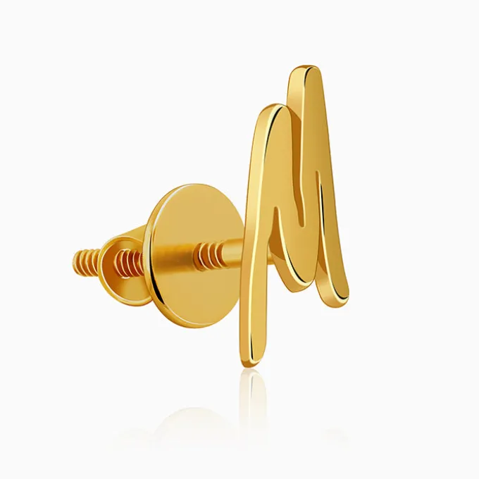 Golden Personalised Letter Stud Earrings