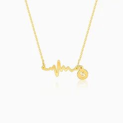 Golden Personalised Lifeline Initial Necklace