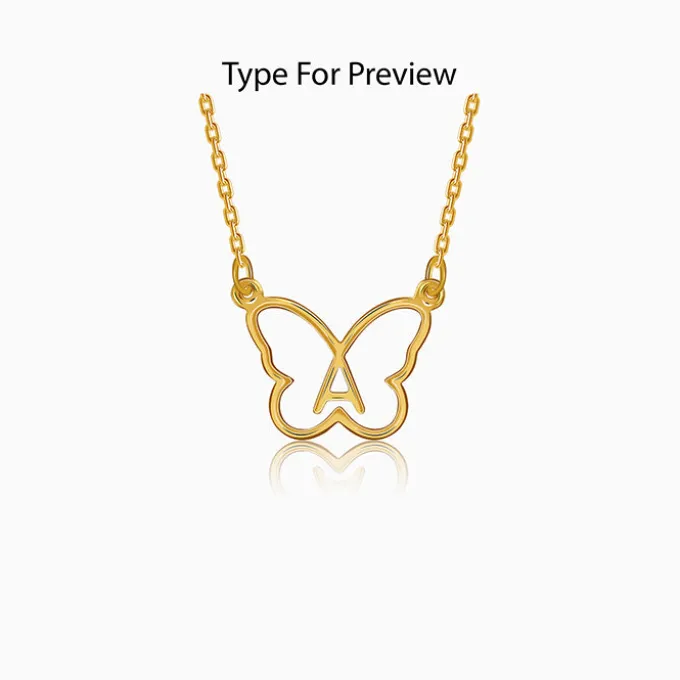 Golden Personalised Like a Butterfly Necklace