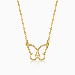 Golden Personalised Like a Butterfly Necklace