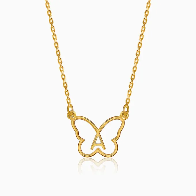 Golden Personalised Like a Butterfly Necklace