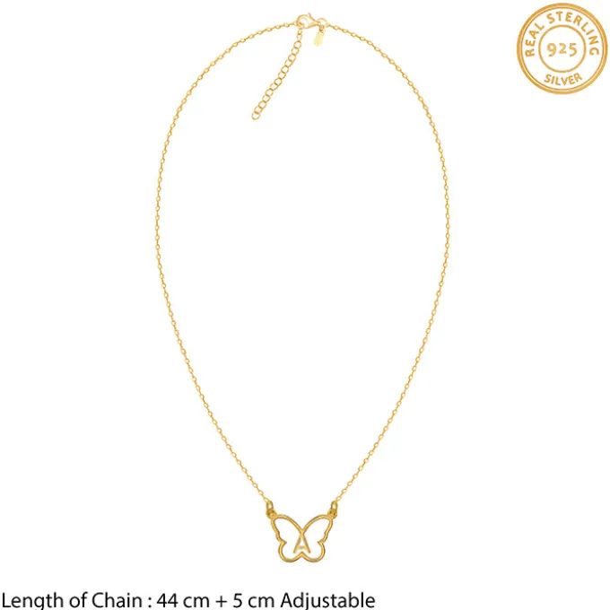Golden Personalised Like a Butterfly Necklace
