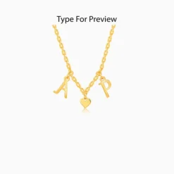 Golden Personalised Love Initials Necklace