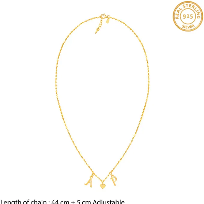 Golden Personalised Love Initials Necklace