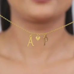 Golden Personalised Love Initials Necklace