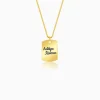 Golden Personalised Military Dog Tag Pendant with Box Chain For Him