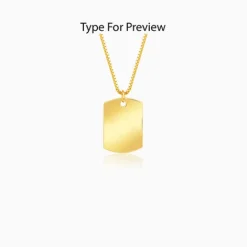 Golden Personalised Military Dog Tag Pendant with Box Chain For Him