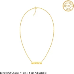 Golden Personalised Name Engraved with Love Necklace