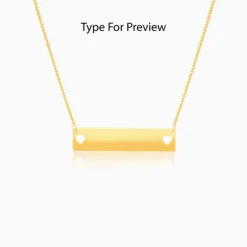 Golden Personalised Name Engraved with Love Necklace
