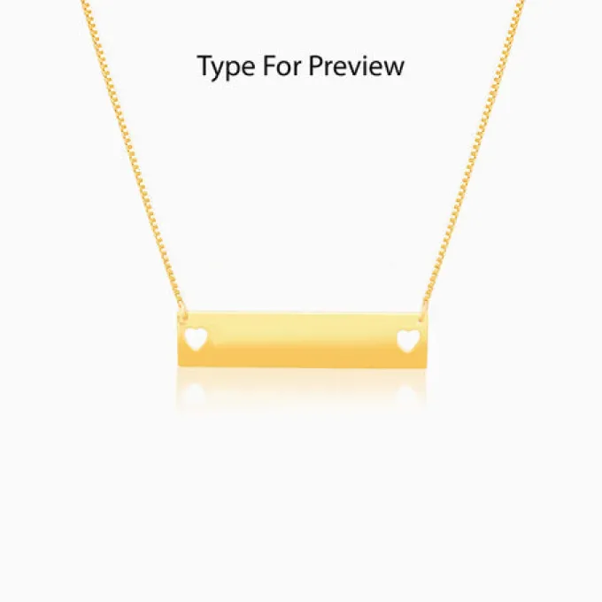 Golden Personalised Name Engraved with Love Necklace