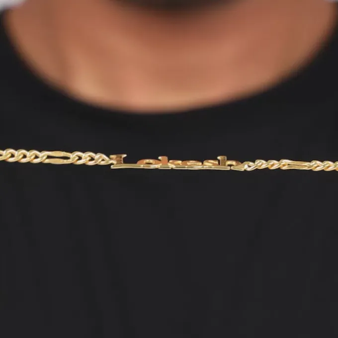 Golden Personalised Name Bracelet For Him