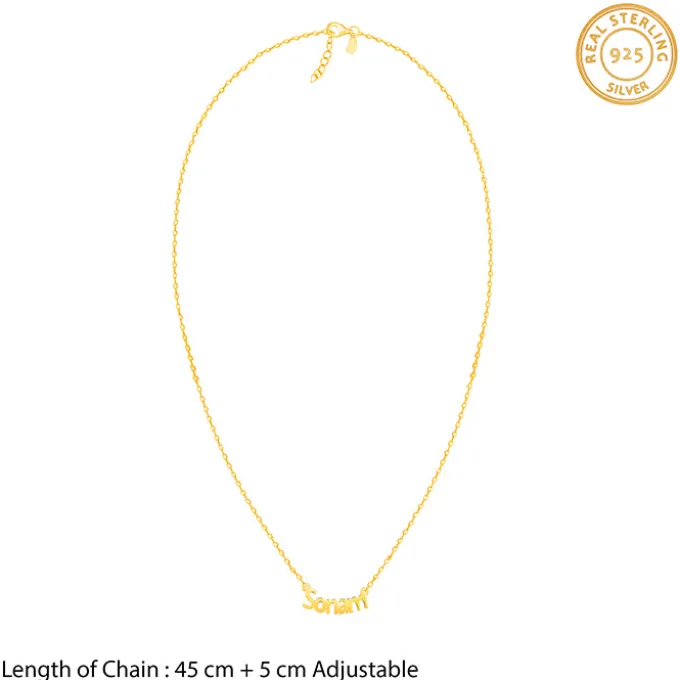 Golden Personalised Name in Bold Necklace