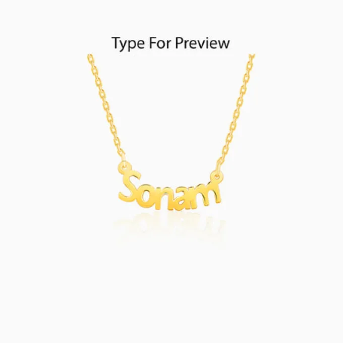 Golden Personalised Name in Bold Necklace