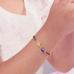 Golden Personalised Nazariya Kids Bracelet (2 - 8 Years)