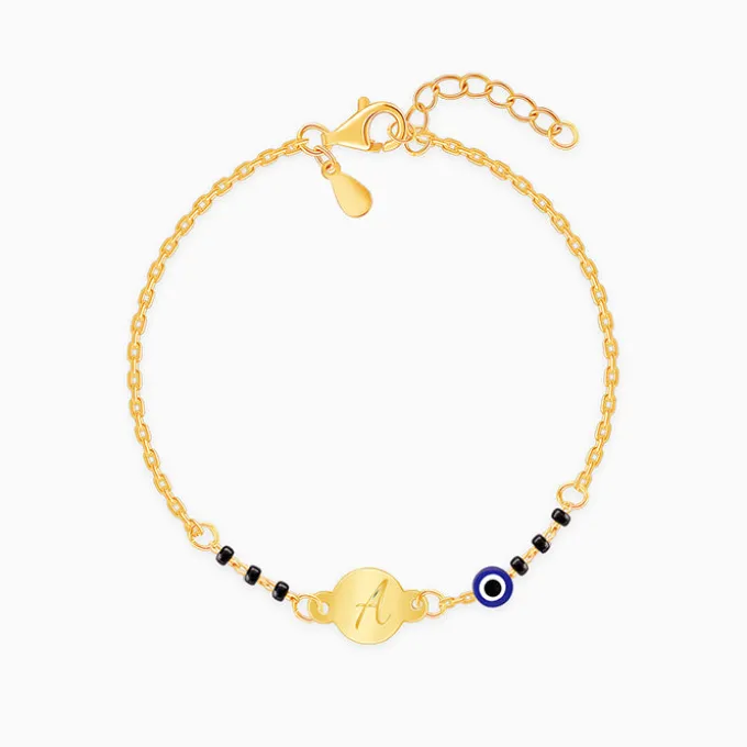 Golden Personalised Nazariya Kids Bracelet (2 - 8 Years)
